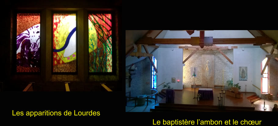 Les apparitions de Lourdes Le baptistère l’ambon et le chœur